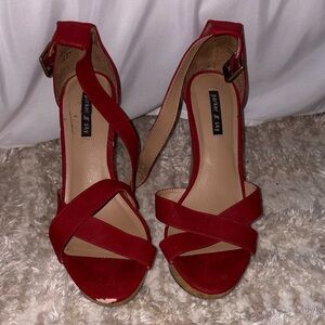 Parker & Sky Red Strappy Heels